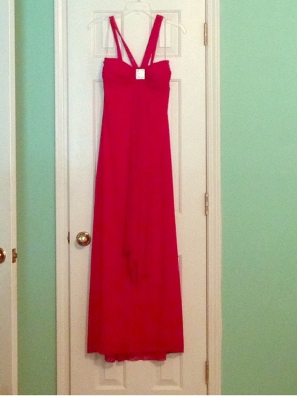 Coach Hot Pink Strappy Maxi Dress with Square Accent